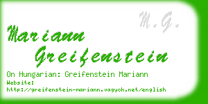 mariann greifenstein business card